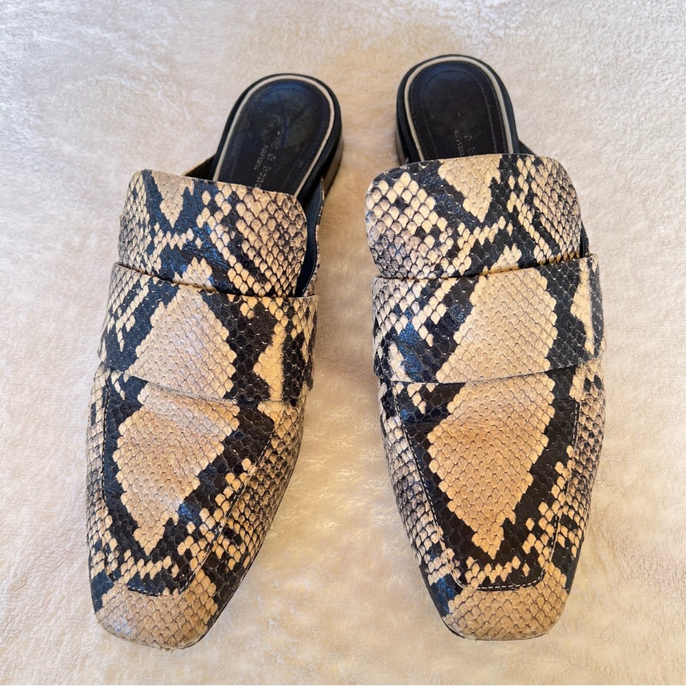 Rag & Bone Aslen Python Snake Print Loafer Mule |… - image 2